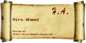Hirs Ahmed névjegykártya